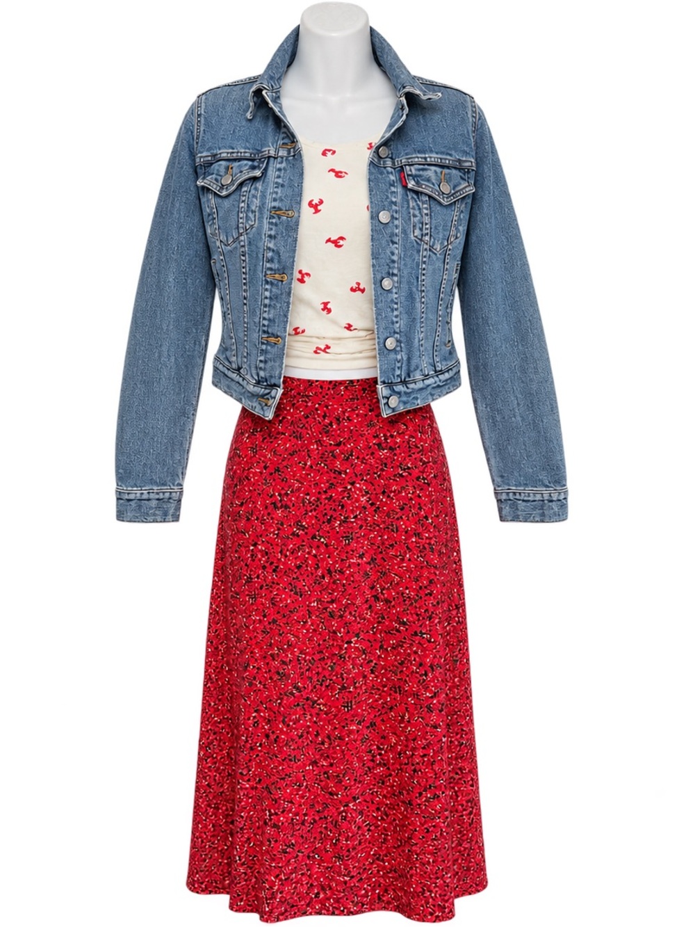2000s–2010s Old Navy Red Floral Flowy Skirt Size Small – Coastal Cowgirl Boho